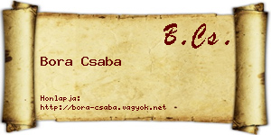Bora Csaba névjegykártya